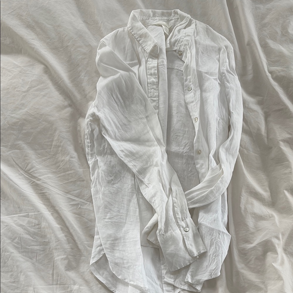 Classic White linen button down